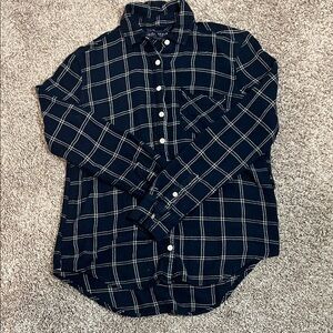 Aeropostale Navy Plaid Women's Casual Shirt